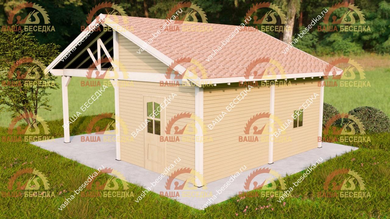 Навес Гелиодор 6×6 с хозблоком — изображение 7